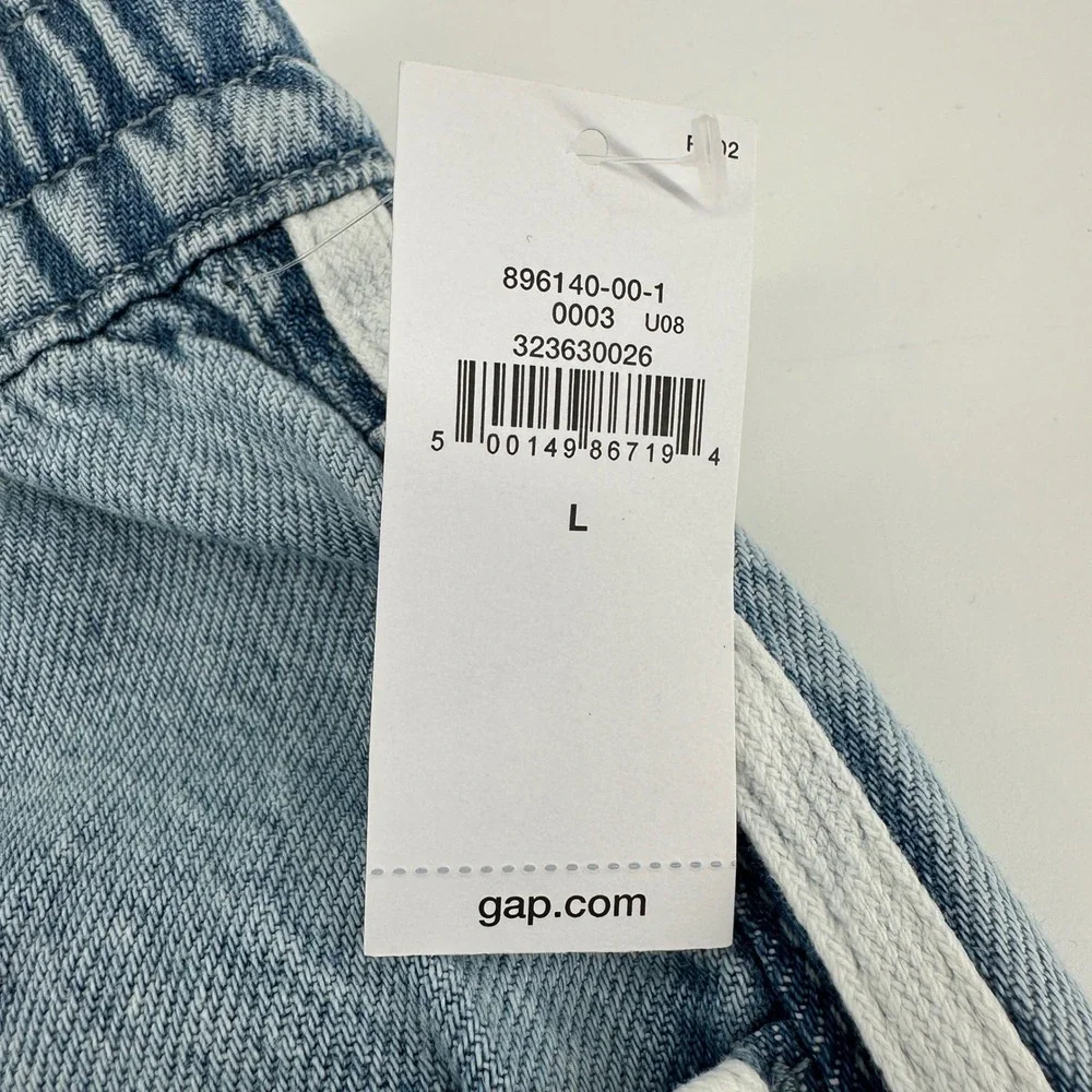 Gap Easy Denim Long Shorts Light Indigo Side Stripe 896140-00 Womens Large NWT